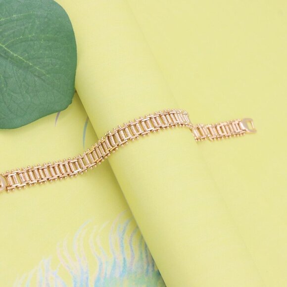 "Rose Gold Textured Chain Bracelet in High-Polish Finish, XPBL1146 - Picture 5 of 12